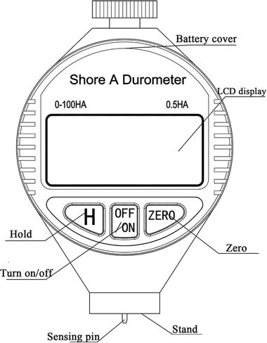 Hardness Tester, Durometer Shore Type D 0-100HD, Digital Durometer 0.1HD Resolution, with Large LCD Display for Rubber, Plastic, Tire, Flooring in Kuwait