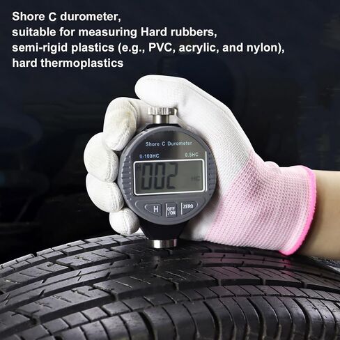 Hardness Tester, Durometer Shore Type D 0-100HD, Digital Durometer 0.1HD Resolution, with Large LCD Display for Rubber, Plastic, Tire, Flooring in Kuwait