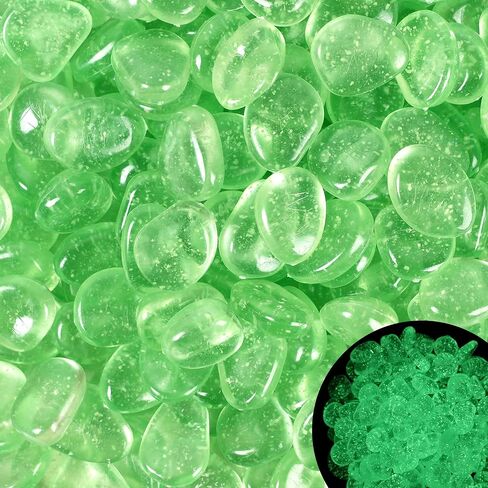 200 قطعة من الأحجار المضيئة المتوهجة في الصخور الداكنة في الهواء الطلق للممر والفناء الخلفي والممر في الحديقة وحوض السمك وديكور حوض السمك، أخضر in Kuwait