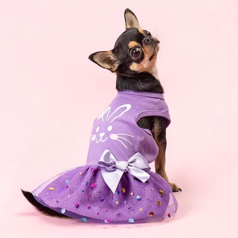 Fitwarm Just a Girl Who Loves Christmas Dog Tulle Dress, Funny Christmas Clothes for Small Dogs Girl, Holiday Pet Outfit, Red, White, Green, Yellow, Medium in Kuwait