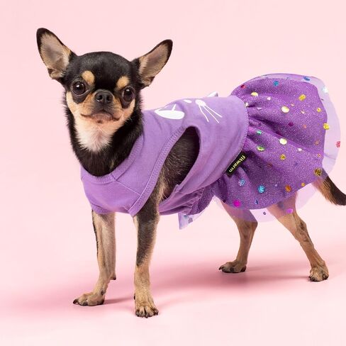 Fitwarm Just a Girl Who Loves Christmas Dog Tulle Dress, Funny Christmas Clothes for Small Dogs Girl, Holiday Pet Outfit, Red, White, Green, Yellow, Medium in Kuwait