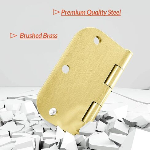 3 Pack Rounded Matte Black Door Hinges 3.5 x 3.5 inch with 5/8 Radius, Black 3 1/2 Interior Door Hinges, 3 ½"x 3 ½" Hardware in Kuwait