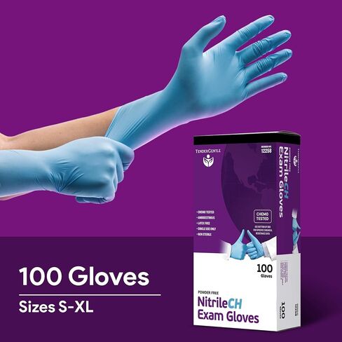 Blue Nitrile Gloves Medium - Case of 1000 Chemo Gloves for Medical Facilities and Hospitals - Disposable Medical Gloves in Kuwait