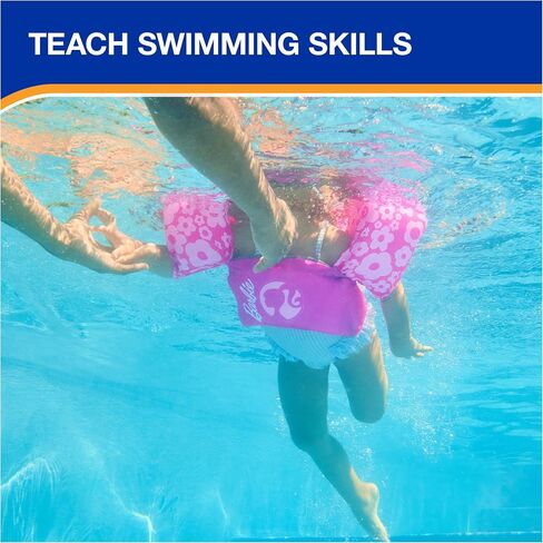 SwimWays Barbie Swim Trainer Life Jacket, US Coast Guard Approved Life Vest Kids Swim Vest, Pool Floats & Life Jackets for Kids 33-55 lbs in Kuwait