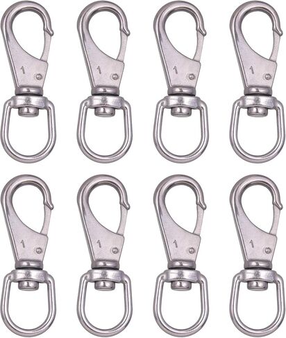 Stainless Steel Swivel Eye Snap Hook, 4 Pack (4 Inch) Swivel Snap Hook Flag Pole Clips, Rotating Diving Clips Spring Hooks for Flag Poles, Dog Leash, Key Chain, Boat Anchor Rope, Bird Feeder in Saudi Arabia