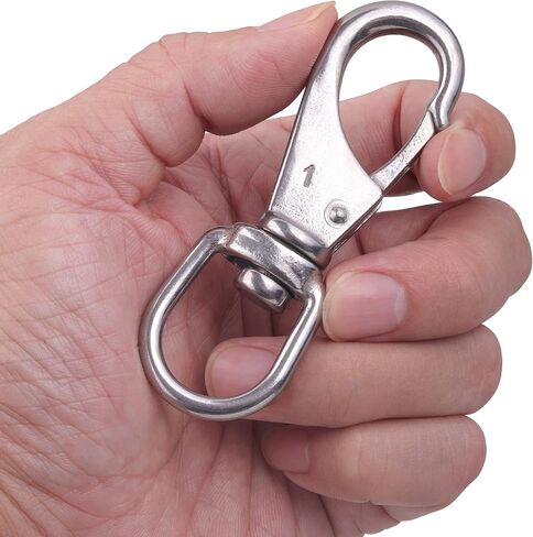 Stainless Steel Swivel Eye Snap Hook, 4 Pack (4 Inch) Swivel Snap Hook Flag Pole Clips, Rotating Diving Clips Spring Hooks for Flag Poles, Dog Leash, Key Chain, Boat Anchor Rope, Bird Feeder in Saudi Arabia