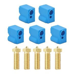 5 قطع فوهات وجوارب سيليكون لطابعات Anycubic Vyper، Kobra Plus، ثلاثية الأبعاد 5 قطع فوهات نحاسية 0.4 مم وجوارب سيليكون لطابعات Vyper، Kobra Plus، Kobra Max FDM ثلاثية الأبعاد