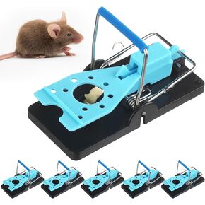 24 Pcs Mouse Traps Plastic Mice Trap House with Blue Detachable Quick Sensitive Effective Mouse Trap Safe Mice Traps Reusable Sanitary Mice Traps for House, Garage, Outside