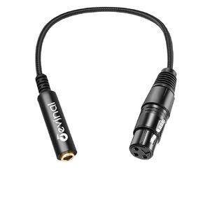 Devinal XLR أنثى إلى 1/4 بوصة أنثى calbe، 3 دبوس XLR أنثى إلى 6.35 مم مقبس صوت، مقبس XLR إلى TS/TRS ربع بوصة محول موصل محول البناء المعدني 1 قدم (30 سم)
