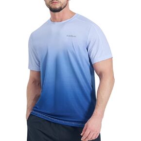 تي شيرت رجالي خفيف الوزن بأكمام قصيرة من EZRUN، سريع الجفاف، للتمرين والجري، قمصان سباحة رياضية، واقي من الطفح الجلدي in Kuwait