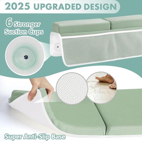 beiens Bath Kneeler and Elbow Rest Pad Set - 1.5'' Comfortable Thick Baby Bath Kneeler Pads, Quick Dry Soft Kneeling Pad for Baby Bath Time, Non-Slip Knee& Arm Support Bathtub Mat with Toys Organizer in Saudi Arabia