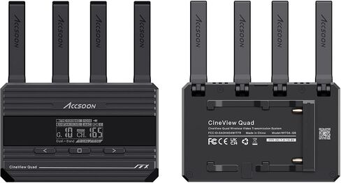 جهاز إرسال واستقبال الفيديو اللاسلكي Accsoon CineView Quad SDI HDMI، نظام نقل ثنائي النطاق 2.4 جيجا هرتز + 5 جيجا هرتز، نطاق استجابة 0.06 ثانية يصل إلى 500 قدم يصل إلى 4 أجهزة مراقبة، RTMP للبث المباشر للفيديو in Kuwait