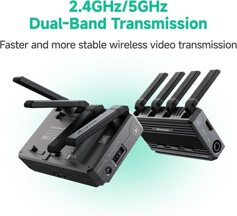 جهاز إرسال واستقبال الفيديو اللاسلكي Accsoon CineView Quad SDI HDMI، نظام نقل ثنائي النطاق 2.4 جيجا هرتز + 5 جيجا هرتز، نطاق استجابة 0.06 ثانية يصل إلى 500 قدم يصل إلى 4 أجهزة مراقبة، RTMP للبث المباشر للفيديو in Kuwait