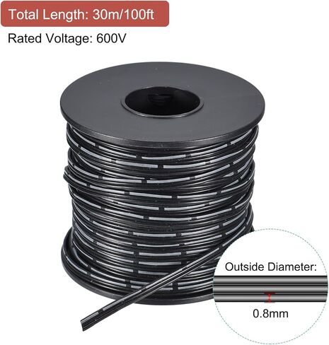 MECCANIXITY 22AWG كابل شريط سيليكون 3Pin 22 قياس كابل مسطح سلك سيليكون مرن 6 متر/20 قدم سلك نحاسي معلب أسود لطائرة نموذجية، سيارة نموذجية، جهاز كهربائي in Kuwait