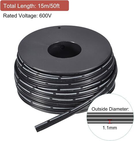 MECCANIXITY 22AWG كابل شريط سيليكون 3Pin 22 قياس كابل مسطح سلك سيليكون مرن 6 متر/20 قدم سلك نحاسي معلب أسود لطائرة نموذجية، سيارة نموذجية، جهاز كهربائي in Kuwait