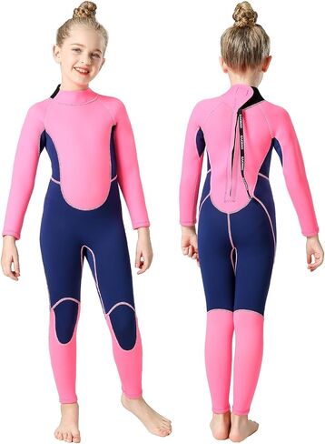 Kids Full Wetsuit Toddler Boys Girls and Youth 2.5mm 3mm Neoprene Child Wet Suit Back Zipper Thermal Swimsuits for Diving Surfing Swimming Water Sprot in Kuwait