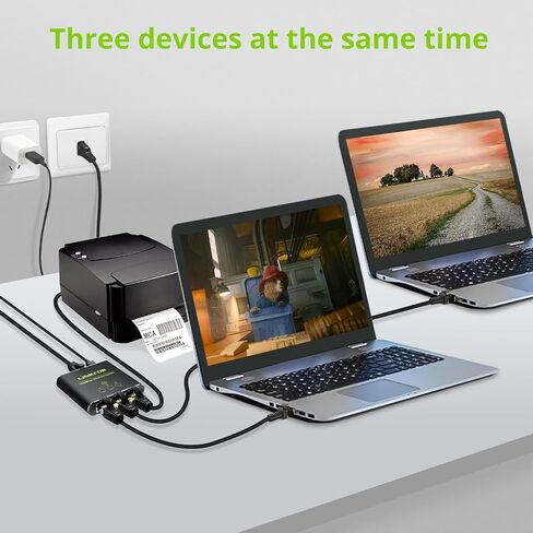 LiNKFOR Ethernet Splitter 1 in 2 Out,1000Mbps High Speed Ethernet Splitter RJ45 Network Extension Connector with USB Type C Cable Gigabit Ethernet Switch Network Sharing for Cat8 Cat7 Cat6 Cat5 Cat5e in Kuwait