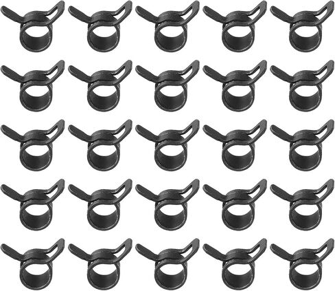 PATIKIL Spring Band Hose Pipe Clamps for 7-8.2mm OD Hose, 25 Pack Silicone Vacuum Constant Tension Band Clips for Fuel Line Silicone Air Hose Tube Water Pipe, Silver in Saudi Arabia