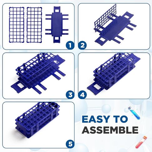 4 Pcs Plastic Test Tube Rack Test Tube Holder Rack Detachable Tube Holder for 16mm Test Tubes (60 Hole,Blue,Red,White,Green) in Saudi Arabia