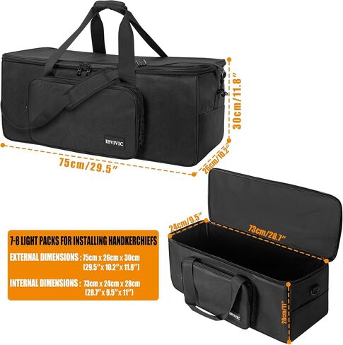 DJ Par Light Bag Padded Par Lights Carry Bag 8 With Inner Dividers 29.5 x 10.2 x 11.8 inch in Kuwait