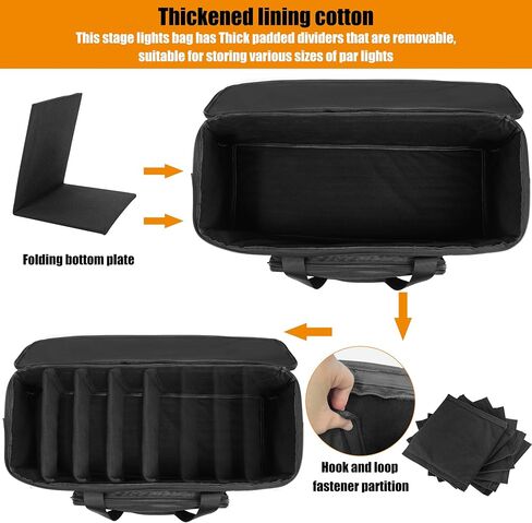 DJ Par Light Bag Padded Par Lights Carry Bag 8 With Inner Dividers 29.5 x 10.2 x 11.8 inch in Kuwait