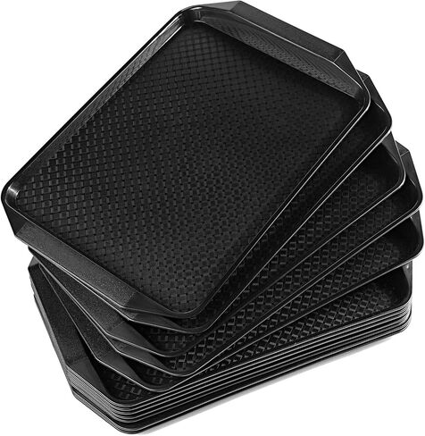Plastic Fast Food Tray,16.7 by 11.8-Inch,Set of 12 (Wine Red) in Kuwait