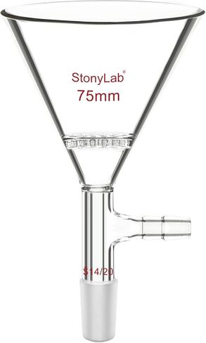 stonylab Borosilicate Glass Triangular Filtration Funnel, Vacuum Filtration, Efficient Filtering, 14/20 Joint, 60mm Diameter, Ideal for Laboratory Filtration Processes in Kuwait