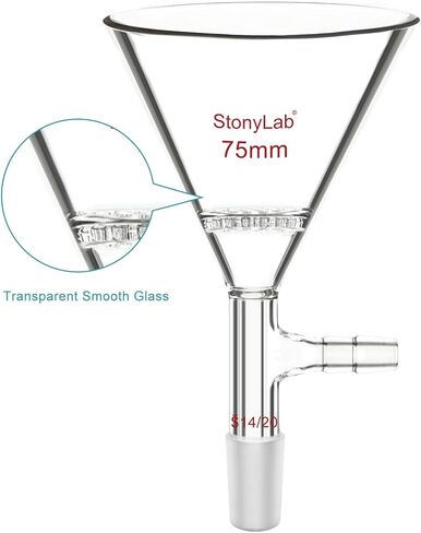 stonylab Borosilicate Glass Triangular Filtration Funnel, Vacuum Filtration, Efficient Filtering, 14/20 Joint, 60mm Diameter, Ideal for Laboratory Filtration Processes in Kuwait