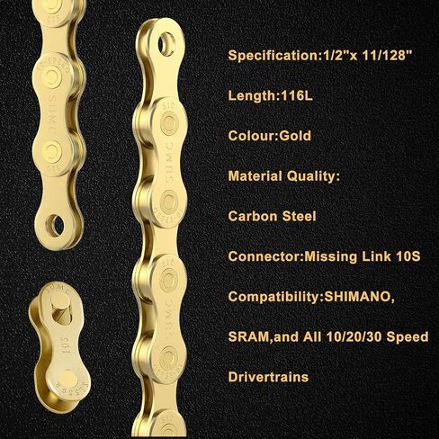 6/7/8/9/10/11/12speed Bike Chain -Bicycle Chain Compatible with Shimano, SRAM, Campagnolo and All Major Systems for Road Mountain Gravel Bike,Missing Link Included(Silver, 11 Speed) in Saudi Arabia