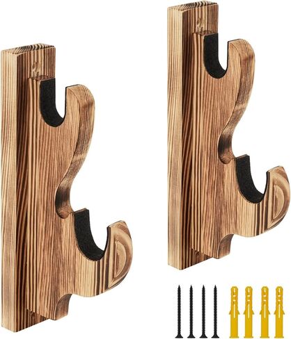 Sword Wall Mount,1-Pair Upscale Hook Sword Stand,Sword Hook,Solid Wood Two-Layer Wall Mounted Samurai Sword Hanger Display Holder,for Katana Wakizashi Tanto Sword Weapon Rack (Black) in Kuwait