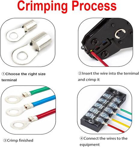 280PCS Non-Insulated Ring & Fork Terminals Kit,#8#10 1/4" 5/16" Stud Size Tin-Plated Copper Ring Fork Terminal,Uninsulated AWG 22-10 Electric Wire Crimp Ring & Fork Connector in Kuwait