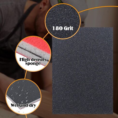 20 Pcs 600 Grit Sanding Sponge, Wet Dry Sanding Block Sandpaper Sponge, Soft Foam Sand Block Washable & Reusable Sanding Pads for Metal Wood Drywall Polishing in Kuwait