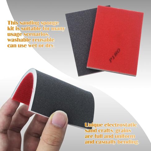 20 Pcs 600 Grit Sanding Sponge, Wet Dry Sanding Block Sandpaper Sponge, Soft Foam Sand Block Washable & Reusable Sanding Pads for Metal Wood Drywall Polishing in Kuwait