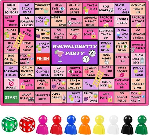Drinking Games, Girls Night Rubber Mat Drinking Board Games for Adult, Funny Party Interactive Drinking Games for Girls Night, Bachelorette Party, Age 21+, 2-8 Players in Kuwait