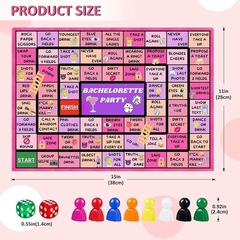 Drinking Games, Girls Night Rubber Mat Drinking Board Games for Adult, Funny Party Interactive Drinking Games for Girls Night, Bachelorette Party, Age 21+, 2-8 Players in Kuwait