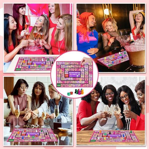 Drinking Games, Girls Night Rubber Mat Drinking Board Games for Adult, Funny Party Interactive Drinking Games for Girls Night, Bachelorette Party, Age 21+, 2-8 Players in Kuwait
