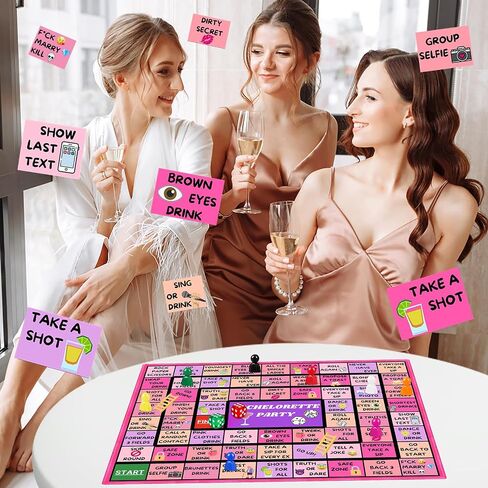 Drinking Games, Girls Night Rubber Mat Drinking Board Games for Adult, Funny Party Interactive Drinking Games for Girls Night, Bachelorette Party, Age 21+, 2-8 Players in Kuwait
