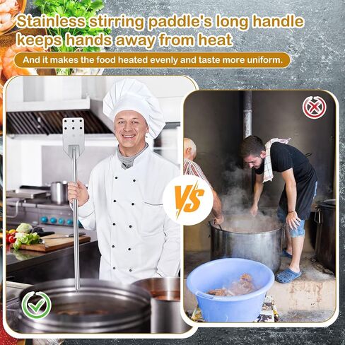 2 Pcs 36 Inch Stainless Steel Mixing Paddle Extra Long Handled Stainless Steel Stirring Paddle Stainless Steel Mash Paddle for Large Batch Cooking Crawfish Boil in Big Stock Pots Brewing Beer in Saudi Arabia