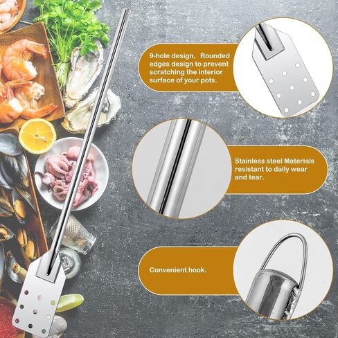 2 Pcs 36 Inch Stainless Steel Mixing Paddle Extra Long Handled Stainless Steel Stirring Paddle Stainless Steel Mash Paddle for Large Batch Cooking Crawfish Boil in Big Stock Pots Brewing Beer in Saudi Arabia