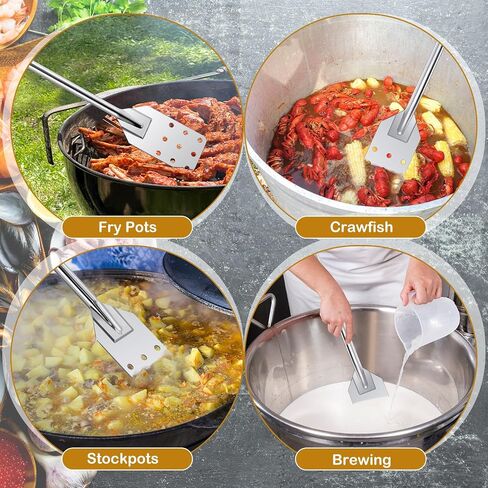 2 Pcs 36 Inch Stainless Steel Mixing Paddle Extra Long Handled Stainless Steel Stirring Paddle Stainless Steel Mash Paddle for Large Batch Cooking Crawfish Boil in Big Stock Pots Brewing Beer in Saudi Arabia