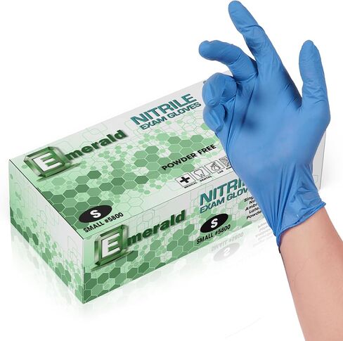 1000ct 3mil Emerald Nitrile Exam Gloves Powder and Latex Free Medical Exam Gloves-Medium 10 Boxes of 100 Gloves 1000 Gloves Total in Kuwait