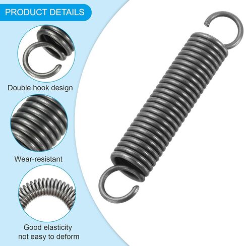 PATIKIL Extension Spring, 1pcs Wire Diameter 0.1", OD 0.8", Free Length 3.9" Spring Steel Dual Hook Tension Springs for Lawn Tractor Home Repairs DIY, Grey in Saudi Arabia
