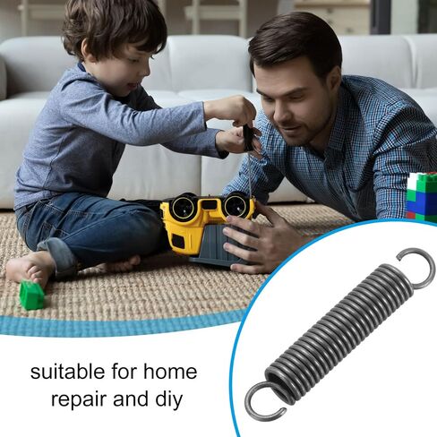 PATIKIL Extension Spring, 1pcs Wire Diameter 0.1", OD 0.8", Free Length 3.9" Spring Steel Dual Hook Tension Springs for Lawn Tractor Home Repairs DIY, Grey in Saudi Arabia