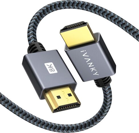 IVANKY 10K 8K HDMI Cable 10 ft, 48Gbps HDMI 2.1 Cable Ultra High Speed | 8K@60Hz, 4K@120Hz, HDR/eARC/HDCP 2.2&2.3, Braided HDMI Cord 10ft Compatible for Roku TV/PS5/Xbox /Laptop/ Monitor/ PC/ Switch in Kuwait