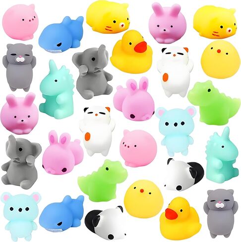 28 قطعة من ألعاب Mochi Squishies الصغيرة لتخفيف التوتر، ألعاب حيوانات إسفنجية لطيفة للأطفال هدايا حفلات عيد الميلاد، حشوات سلة عيد الفصح، حشو بيض عيد الفصح in Saudi Arabia