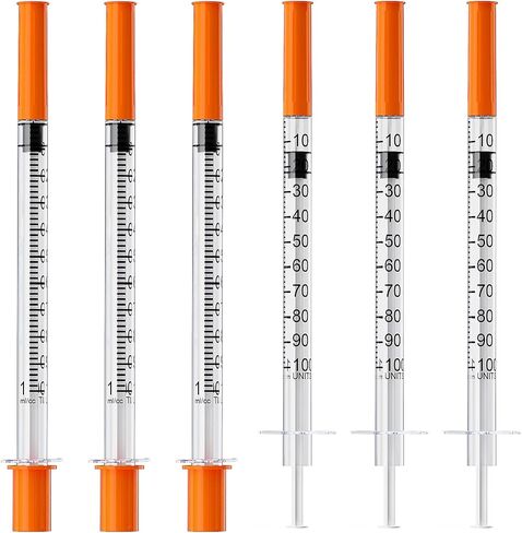 U-100 1mL/cc Syringes and 31G 1/4''(6mm) Lab Tools Syringes, Individual Wrapped 25 Pack in Kuwait