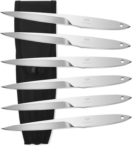 3-Pack Throwing Knives Set, 10.1" Full Tang Stainless Steel, 0.236" Thick, with Protective Nylon Sheaths – Ideal for Recreation & Competition, No Spin Throwing in Kuwait