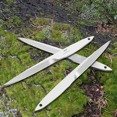 3-Pack Throwing Knives Set, 10.1" Full Tang Stainless Steel, 0.236" Thick, with Protective Nylon Sheaths – Ideal for Recreation & Competition, No Spin Throwing in Kuwait