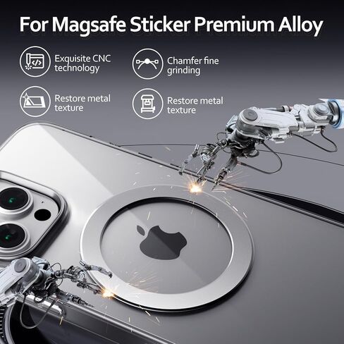 ملصق حلقة مغناطيسية من KISMER لمغناطيس الهاتف Magsafe قطعتين، مغناطيس مدمج للشحن اللاسلكي، حامل السيارة، مجموعة محول MagSafe للتحويل العالمي، عبوتان (أزرق - Ti) in Kuwait