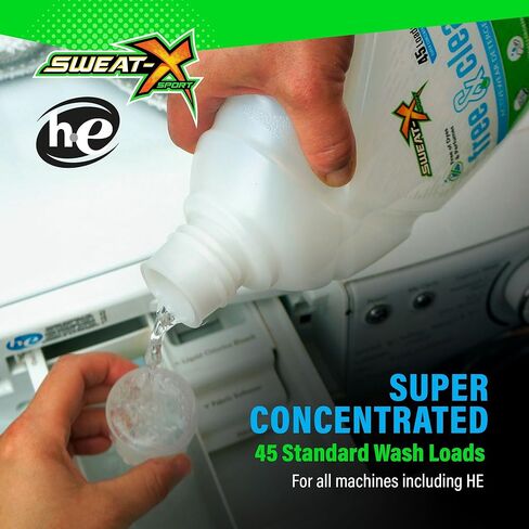 منظف ​​الغسيل Sweat X Original Activewear - يزيل أسوأ الروائح وأصعب البقع - غسول رياضي عالي الأداء لمعدات التدريب وجميع أنواع الأقمشة - 45 حمولة - عبوة واحدة in Kuwait